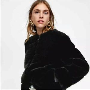Black Faux Fur Zara Jacket
